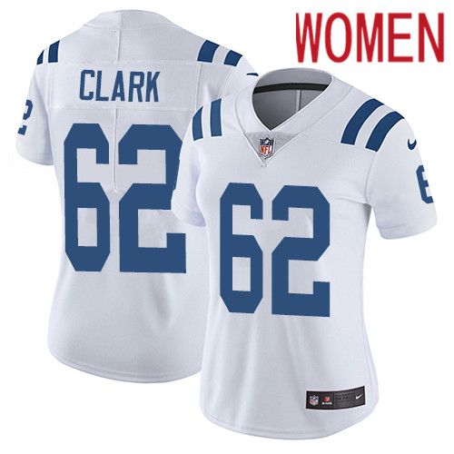 Women Indianapolis Colts #62 LeRaven Clark Nike White Vapor Limited NFL Jersey